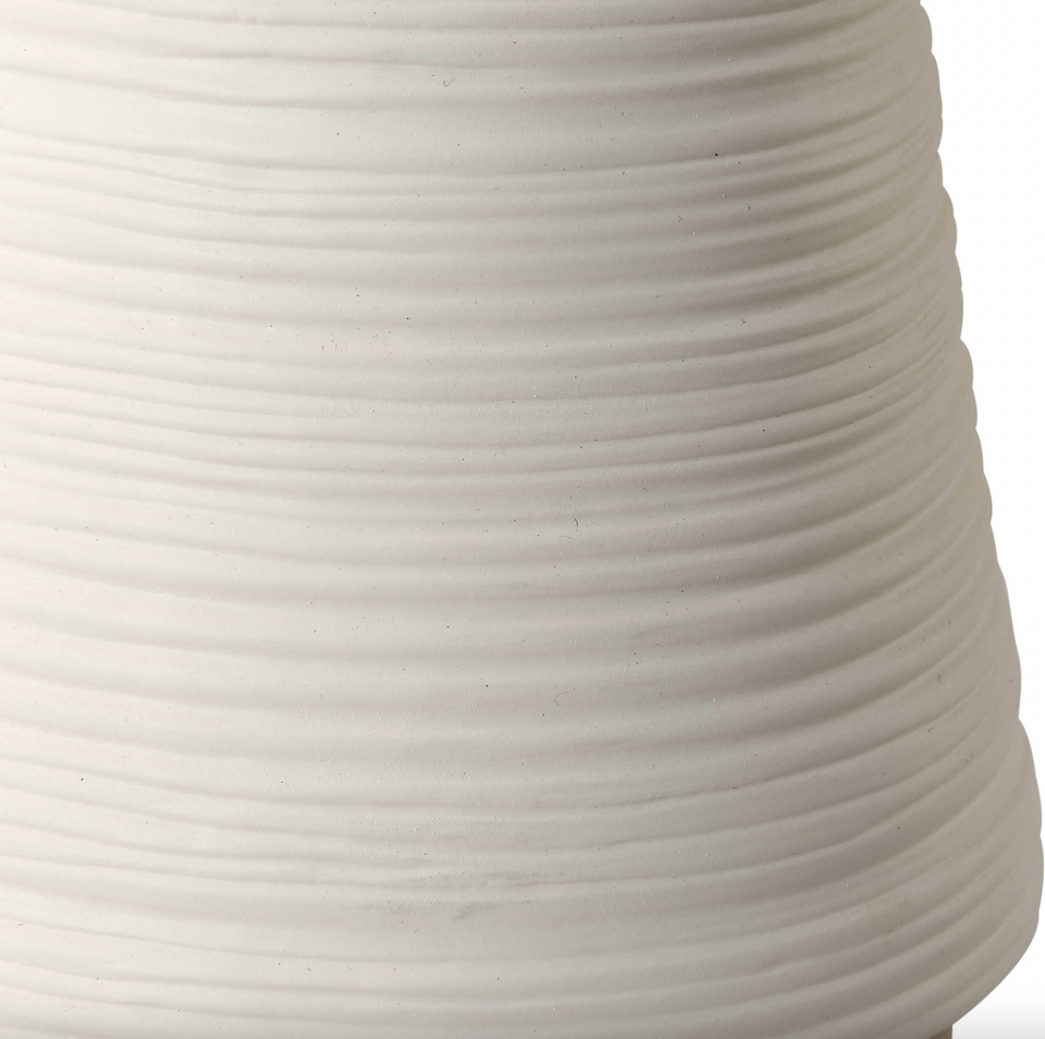 White and Gold Ridged Vases