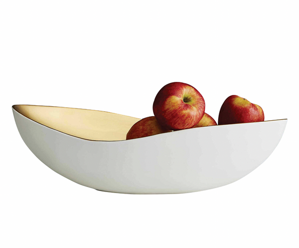 White and Gold Fruit Bowl – Whiteline Designs